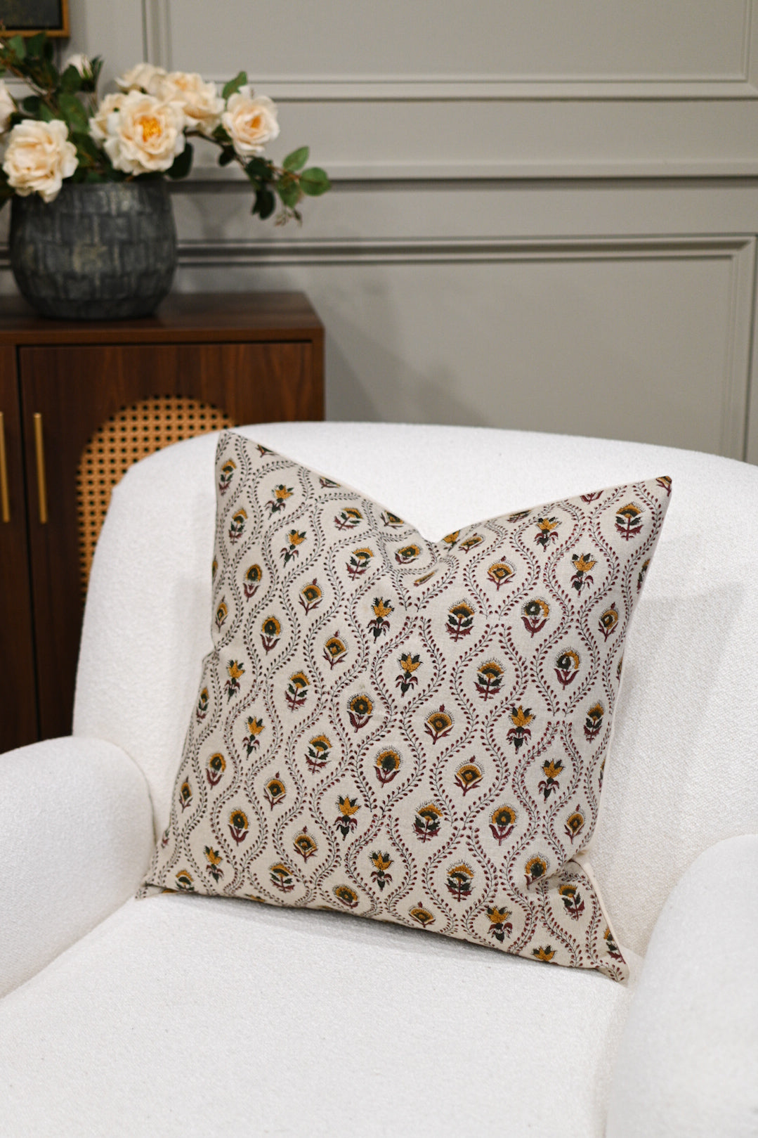 Cassian Block Print Pillow Cover