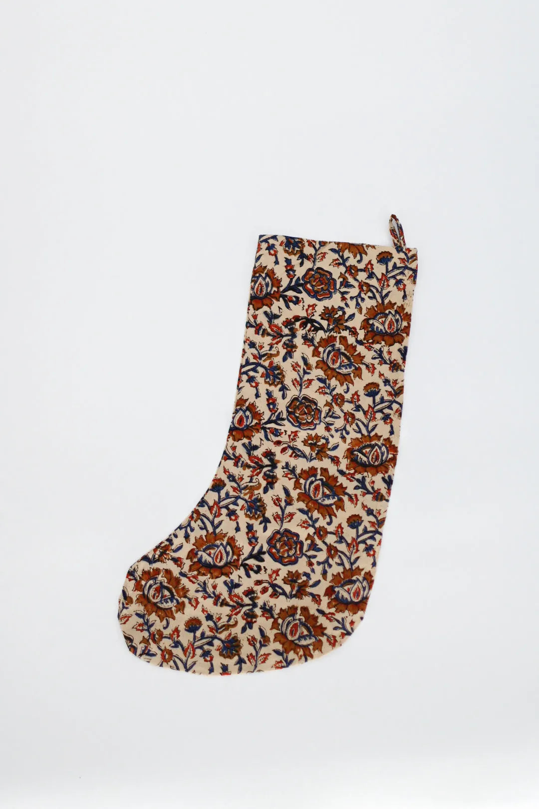 Multi Color Floral Block Print Stocking