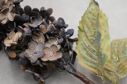 Dried Look Faux Cone Hydrangea Stem 30"