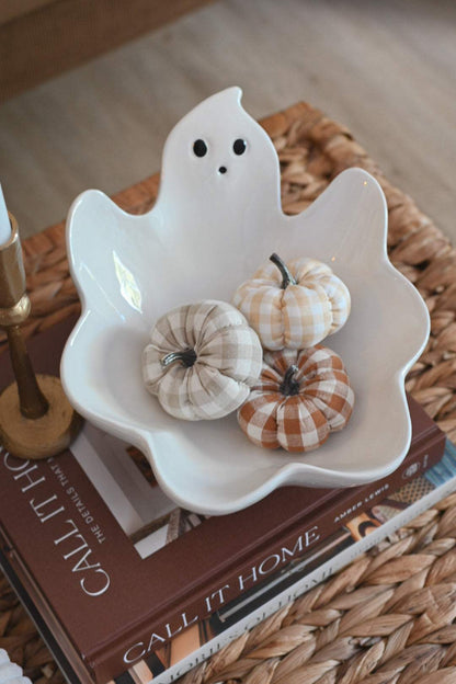 Gingham Pumpkins Set of 3