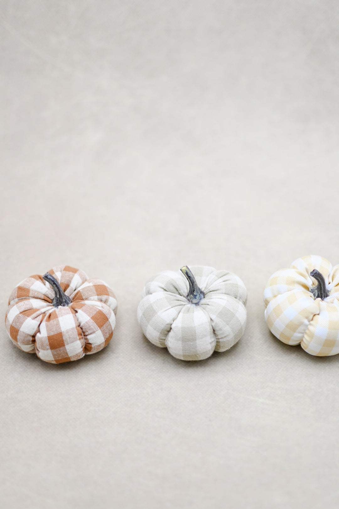 Gingham Pumpkins Set of 3