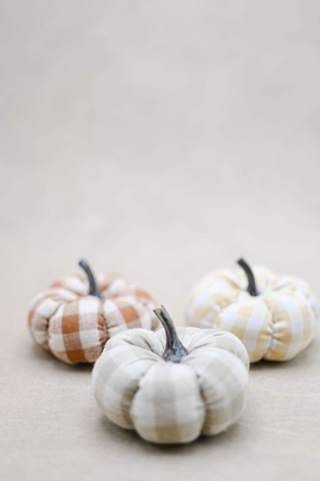 Gingham Pumpkins Set of 3