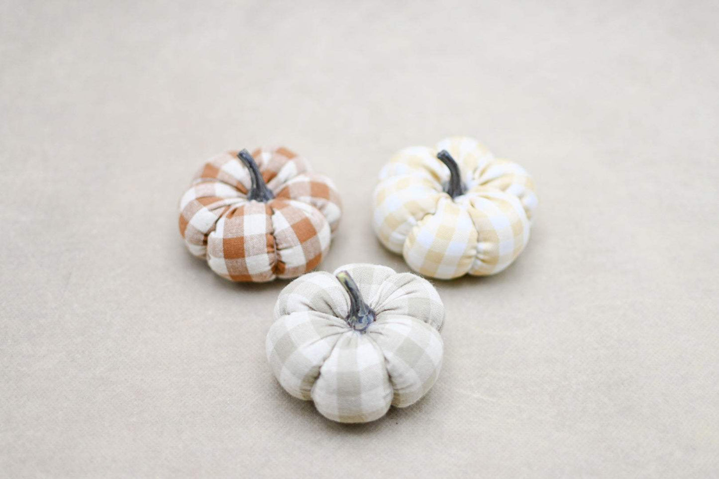 Gingham Pumpkins Set of 3