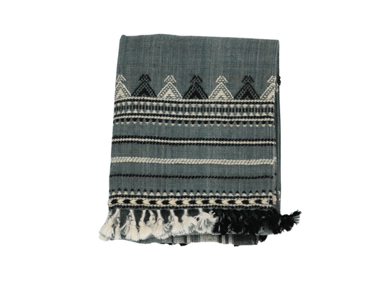 Bhujodi Table Runner - Blue Gray/Multicolor