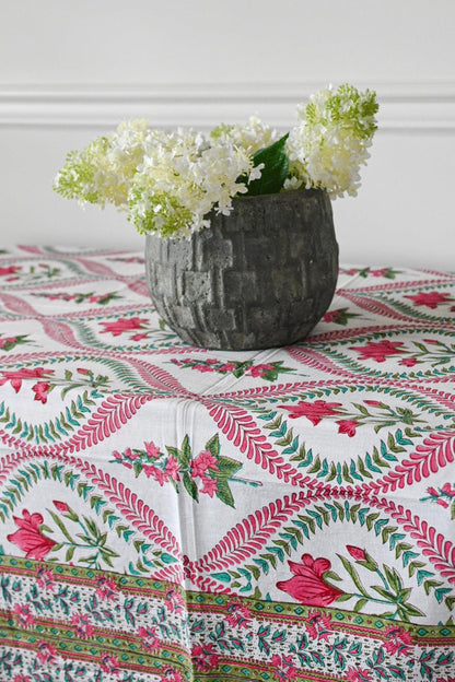 Daphne Floral Block Print Tablecloth