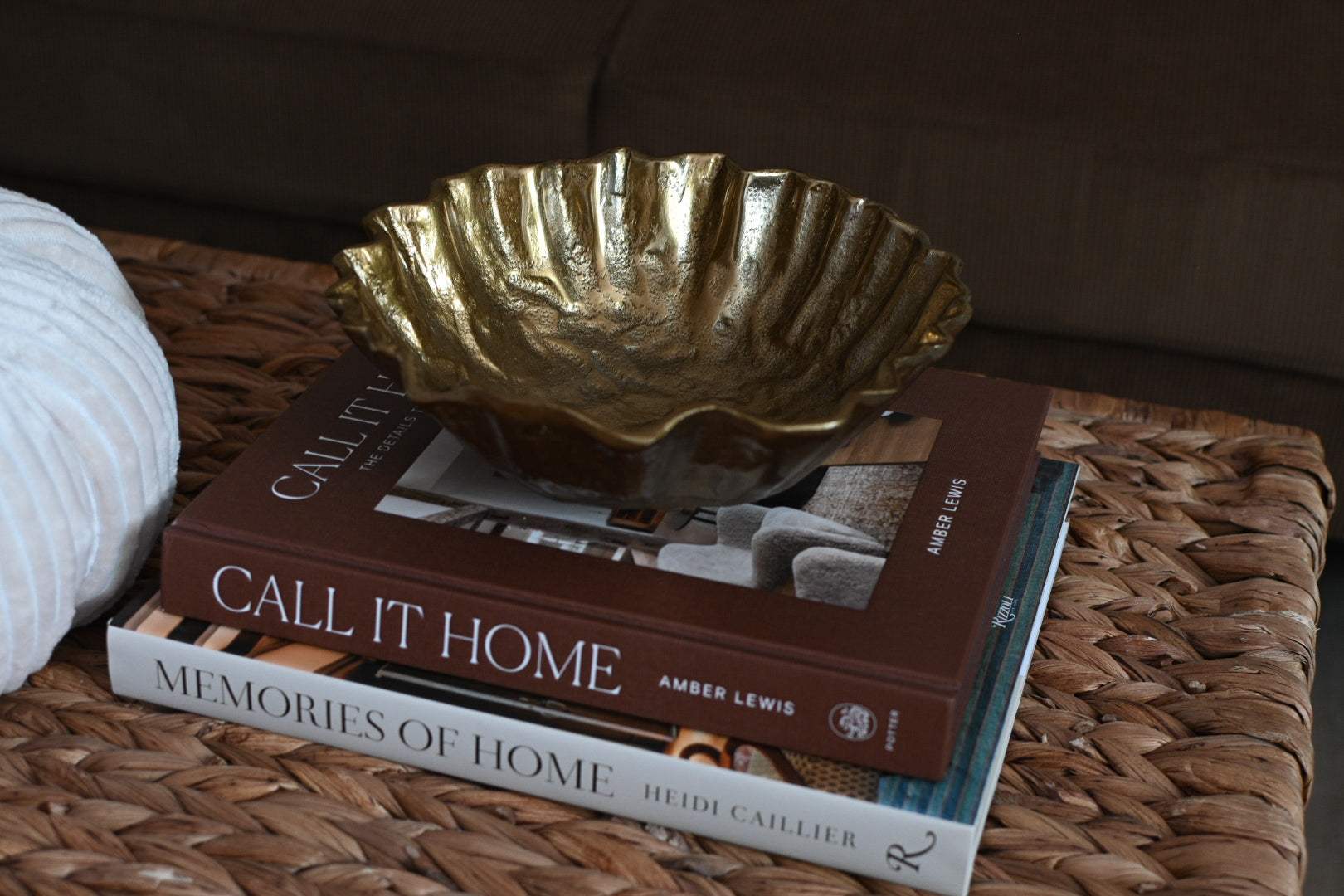 Brass Antiqued Ruffle Decorative Bowl - Maple Village Lane