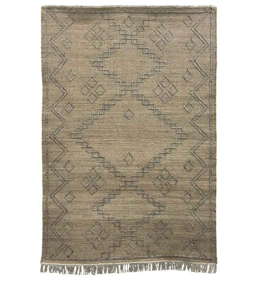 Geometric Flatweave Jute and Cotton Rug