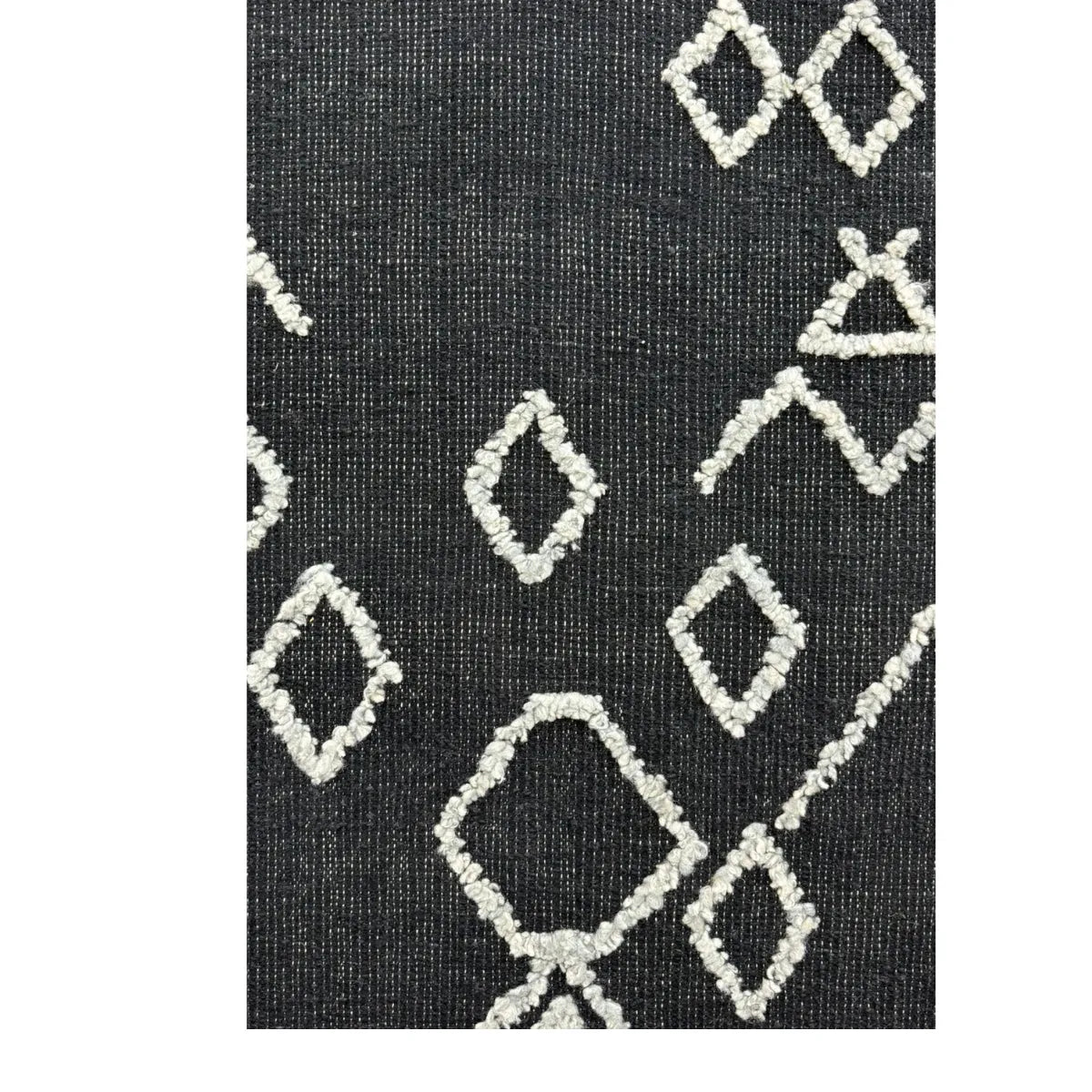 Destiny Black Geometric Jute Blend Rug - Maple Village Lane