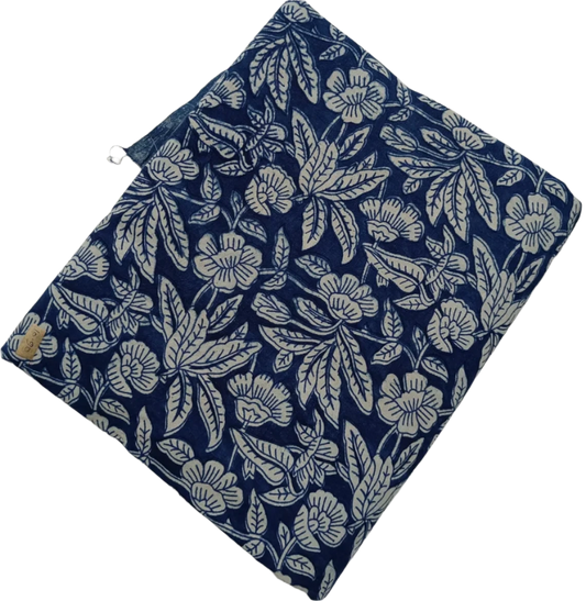 Luxury Indigo Fabric Block Print Fabric. Naturally Dyed with Vegetable Dyes. Perfect For Sewing, Home Decor Best Indigo Fabric for decor, pillows ,upholstery, curtain, Tablecloth. Sold by the Yard.