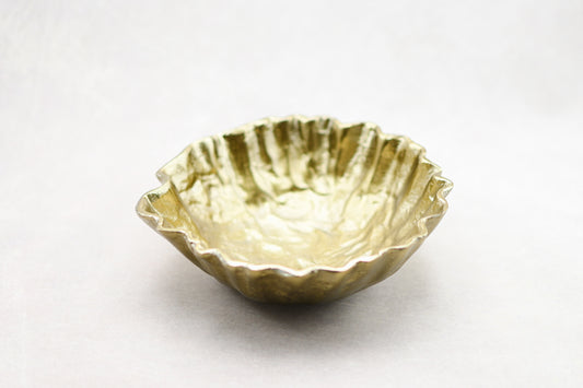 Brass Antiqued Ruffle Decorative Bowl