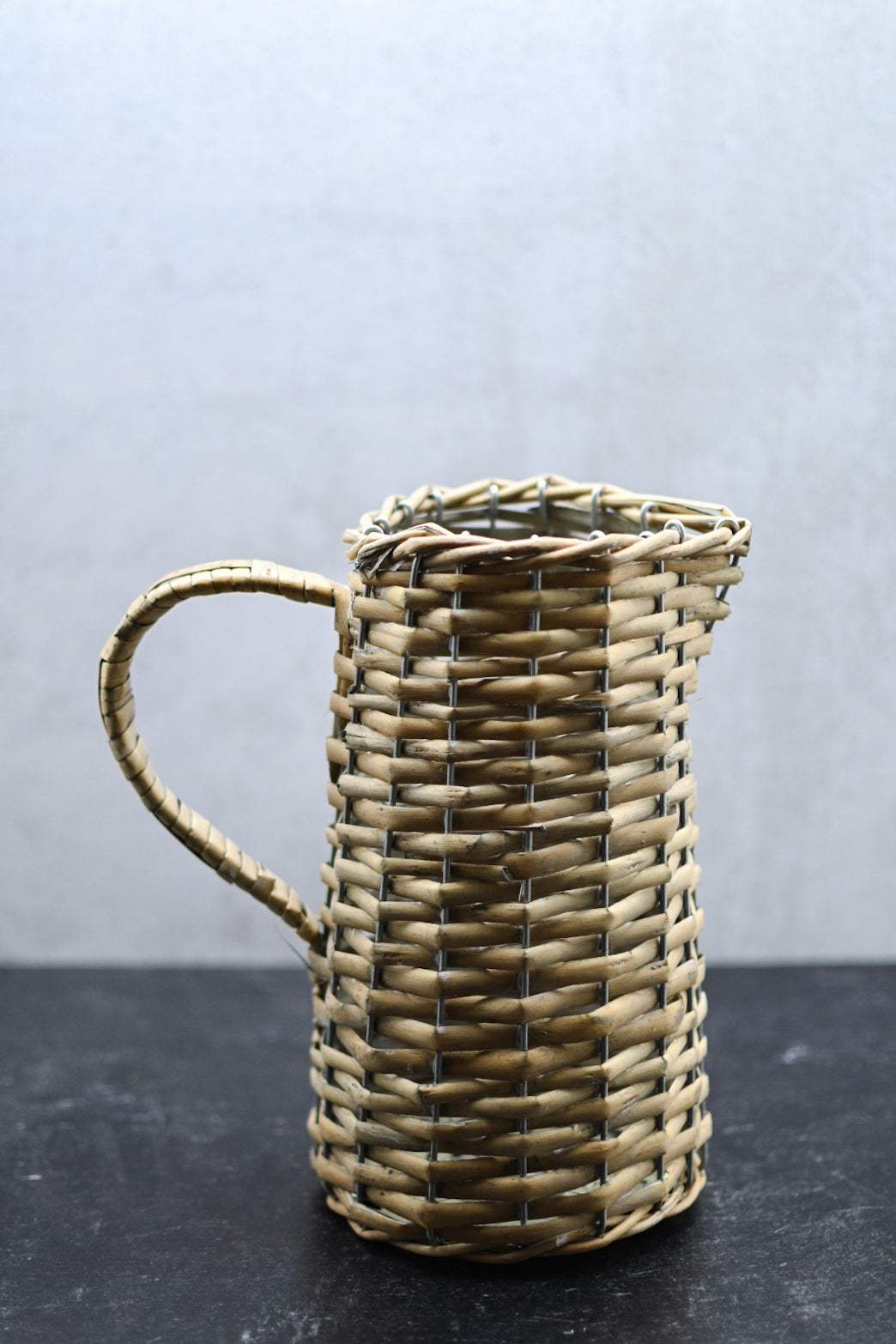 Vintage Style Wicker Pitcher Vase - Maple Village Lane