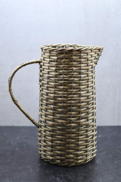 Vintage Style Wicker Pitcher Vase - Maple Village Lane