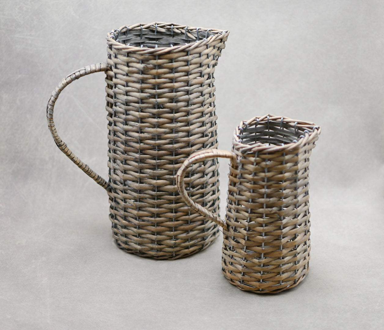 Vintage Style Wicker Pitcher Vase