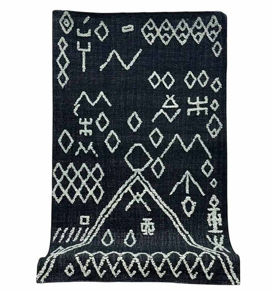 Destiny Black Geometric Jute Blend Rug