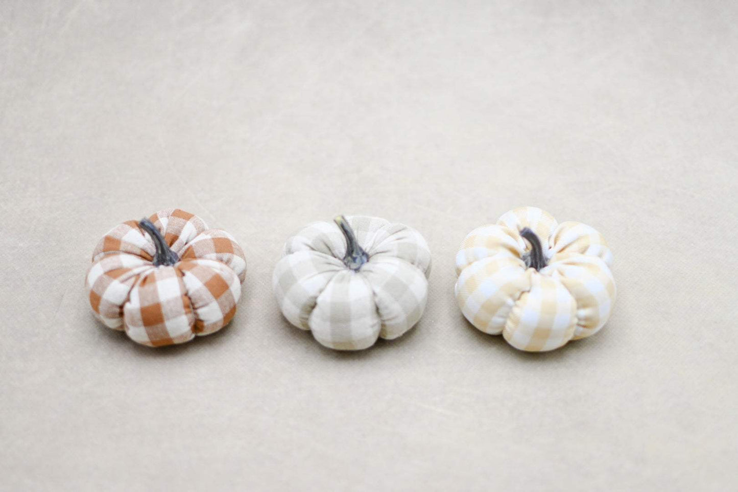 Gingham Pumpkins Set of 3