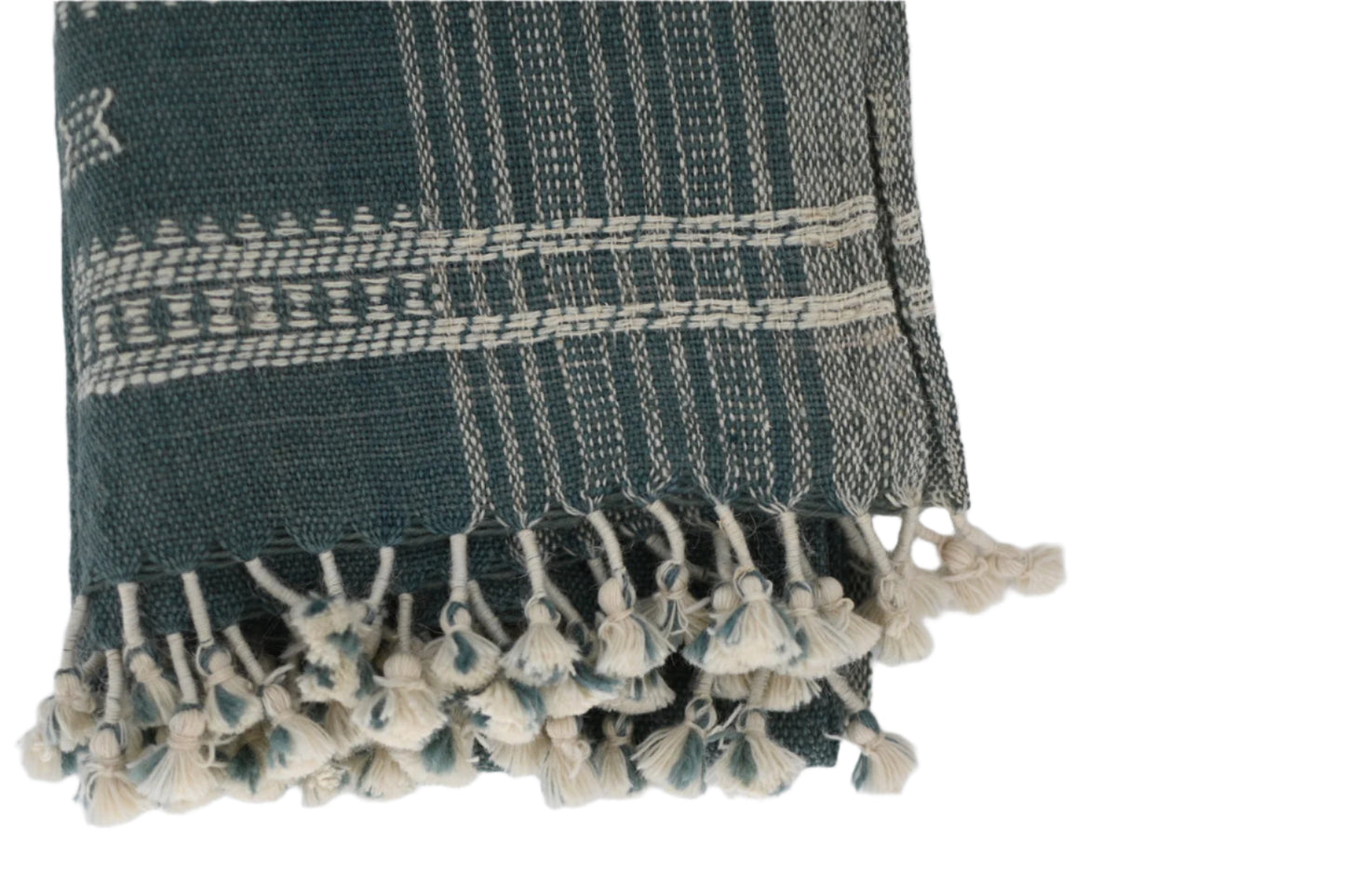 Bhujodi Table Runner - Blue Gray