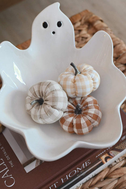 Gingham Pumpkins Set of 3