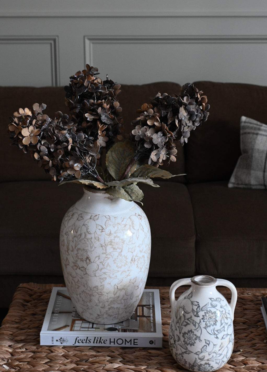 Heirloom Floral Handle Vase