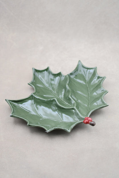 Decorative Holly Leaf Plate