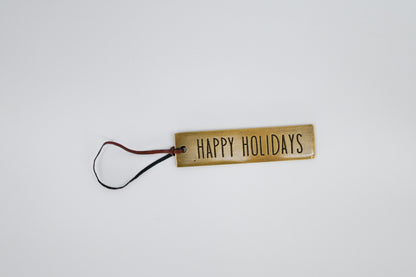 Gold Happy Holidays Gift Tag - Maple Village Lane