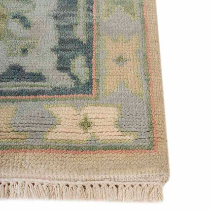 Wild Rose Hand-Knotted Wool Oushak Rug