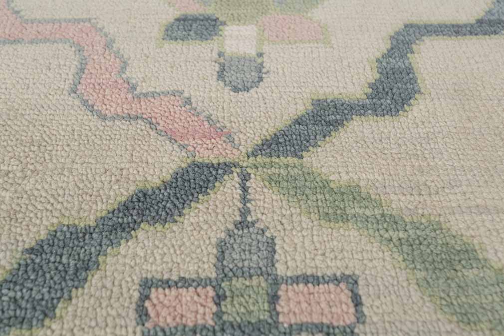 Wild Rose Hand-Knotted Wool Oushak Rug