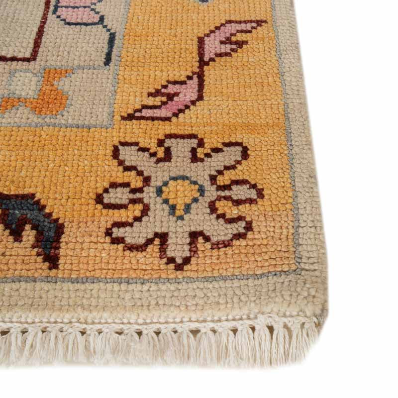 Sable Petal Hand-Knotted Wool Oushak Rug