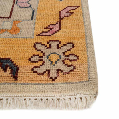 Sable Petal Hand-Knotted Wool Oushak Rug