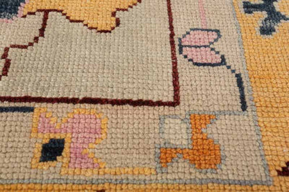 Sable Petal Hand-Knotted Wool Oushak Rug