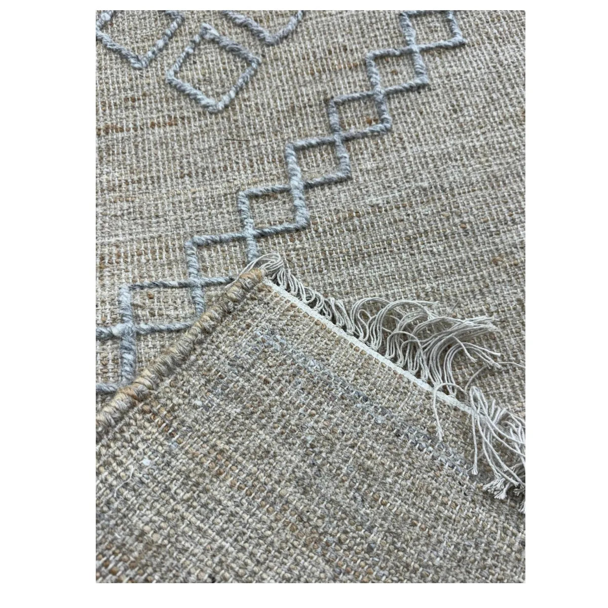 Geometric Flatweave Jute and Cotton Rug - Maple Village Lane