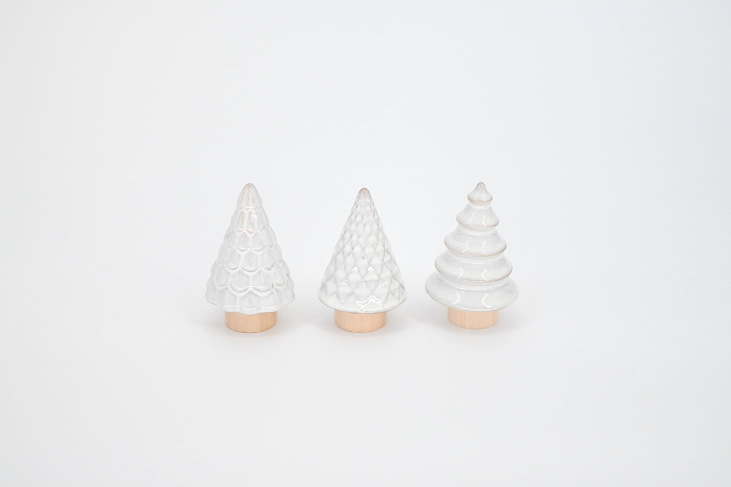 Ceramic Christmas Trees, Set of 3 - Maple Village Lane