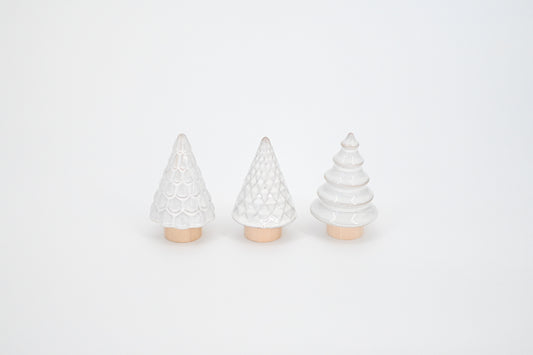 Ceramic Christmas Trees, Set of 3 - Maple Village Lane