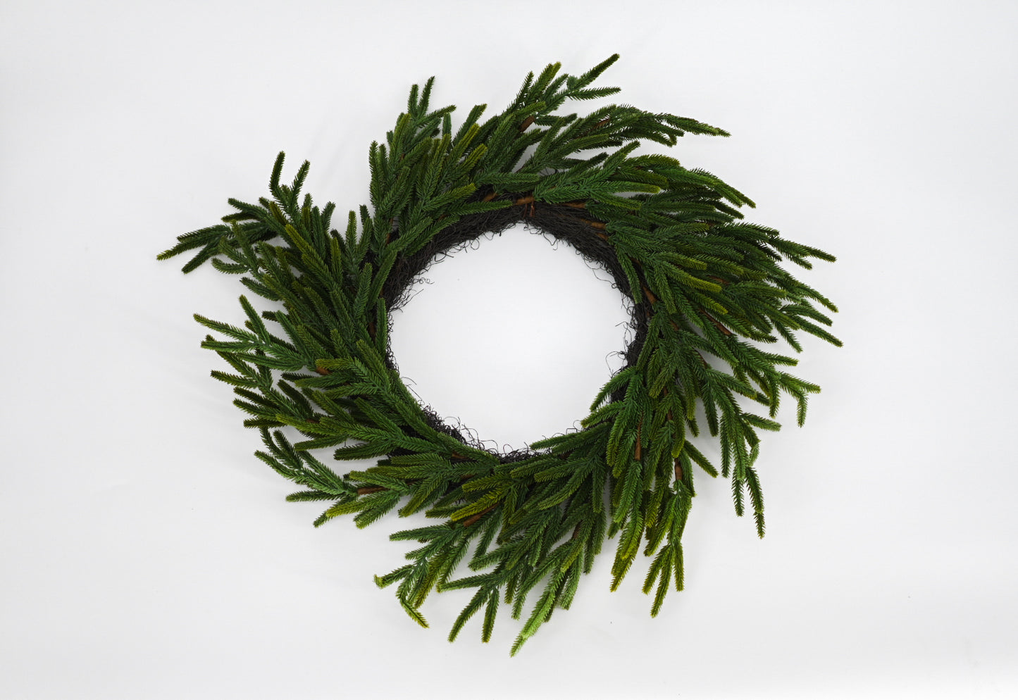 Real Touch Norfolk Pine Wreath 22” - Maple Village Lane