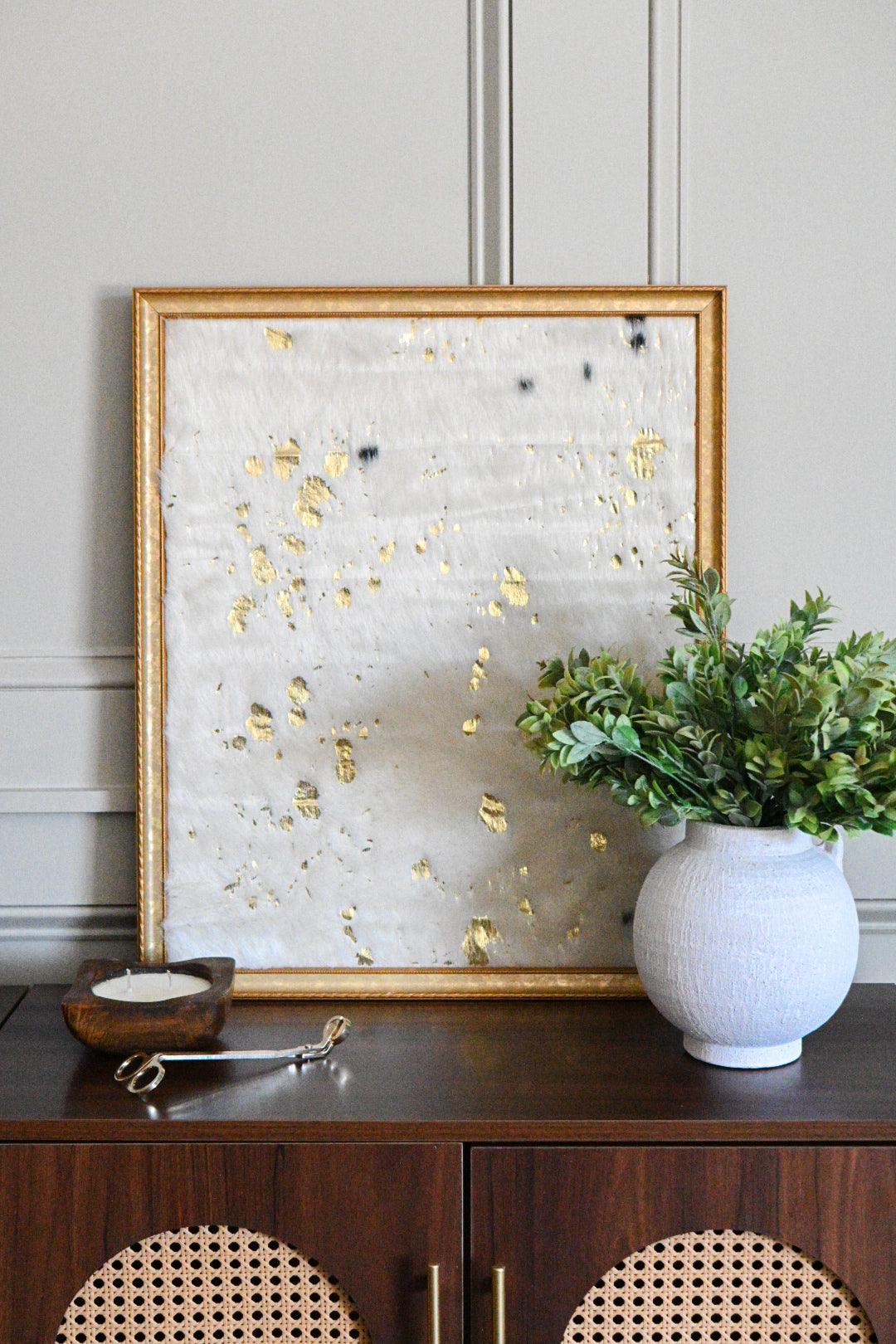 Rustic Gold Veil Textile Wall Art