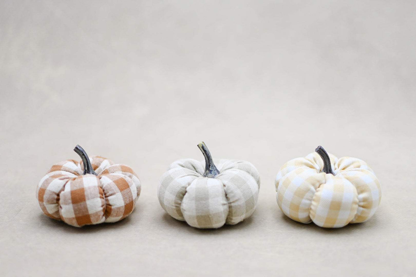 Gingham Pumpkins Set of 3