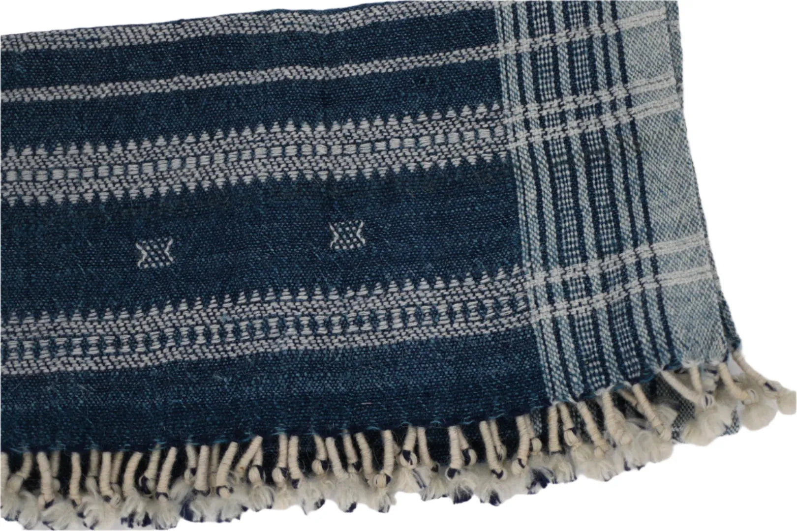 Bhujodi Table Runner - Dark Chambray - Maple Village Lane