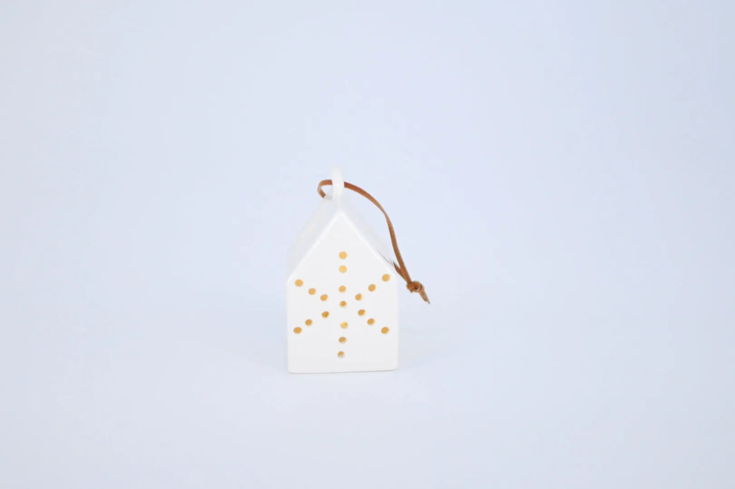 White Ceramic LED House Ornament, 4 Styles