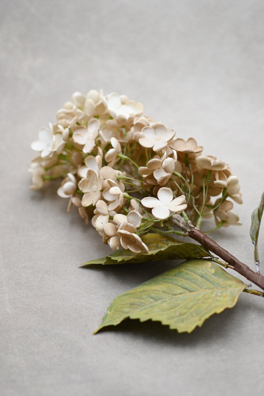 Dried Look Faux Cone Hydrangea Stem 30"