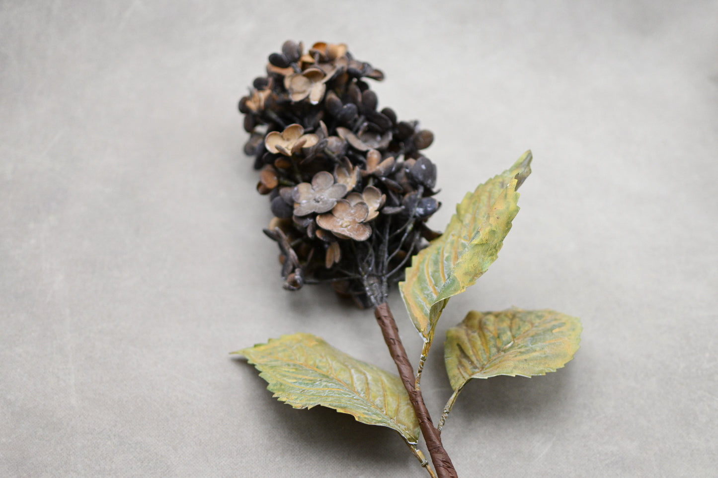 Dried Look Faux Cone Hydrangea Stem 30"