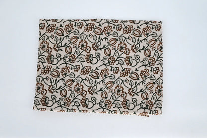 Earth Tones Floral Block Print Tablecloth