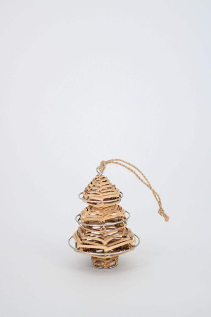 Wicker Christmas Tree Ornament - Maple Village Lane