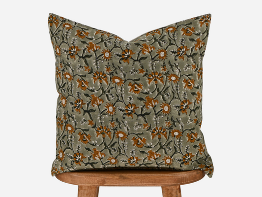 Rita Block Print Pillow Cover