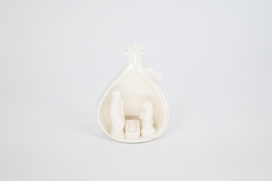 WhiteCeramic Nativity Scene - Maple Village Lane