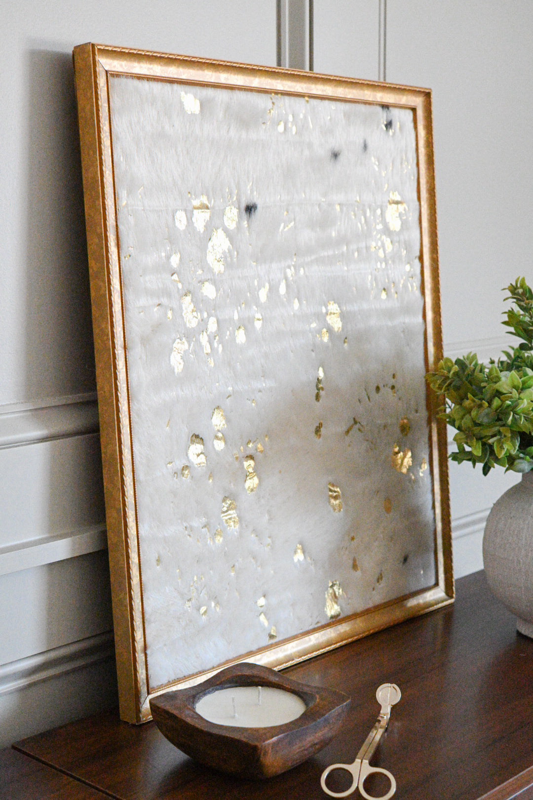 Rustic Gold Veil Textile Wall Art