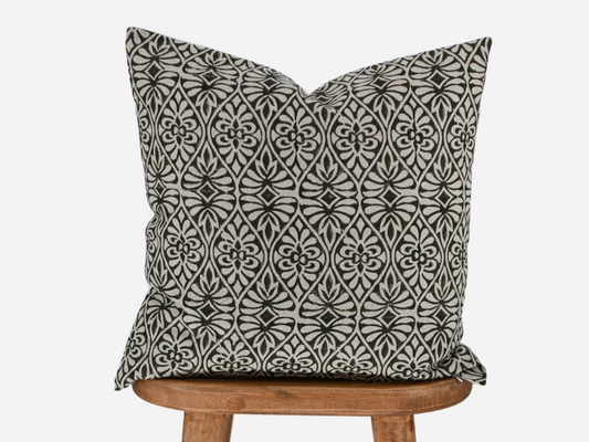 Flint Block Print Pillow Cover