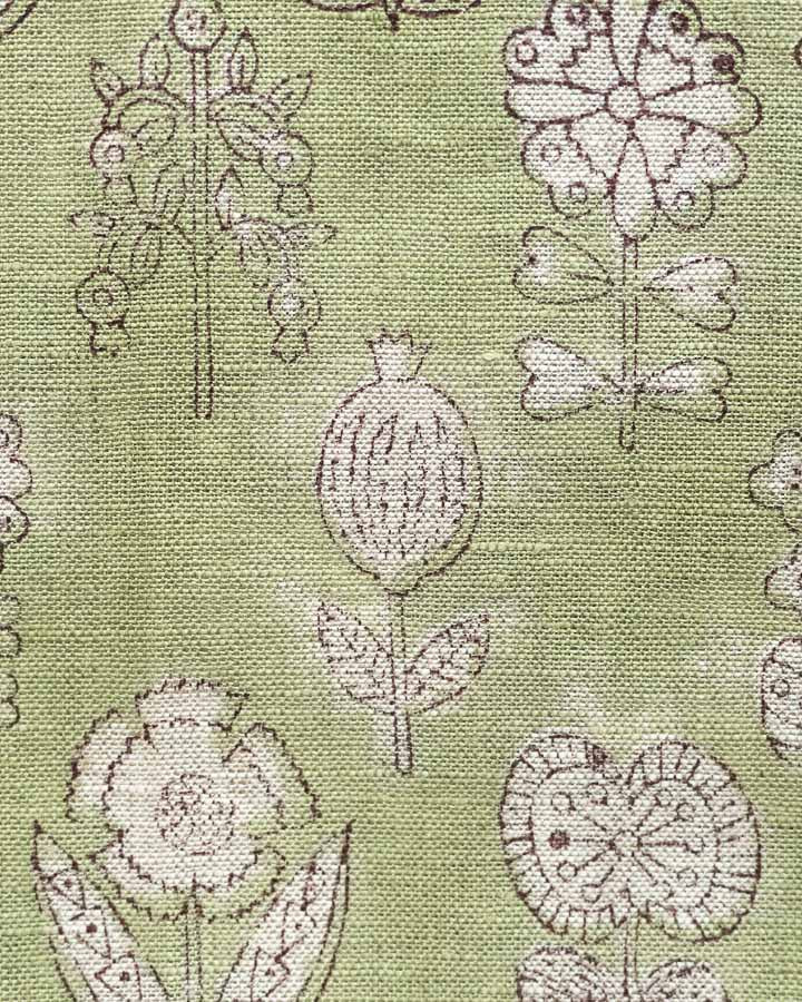 Gavin Hand Block Printed Linen Fabric