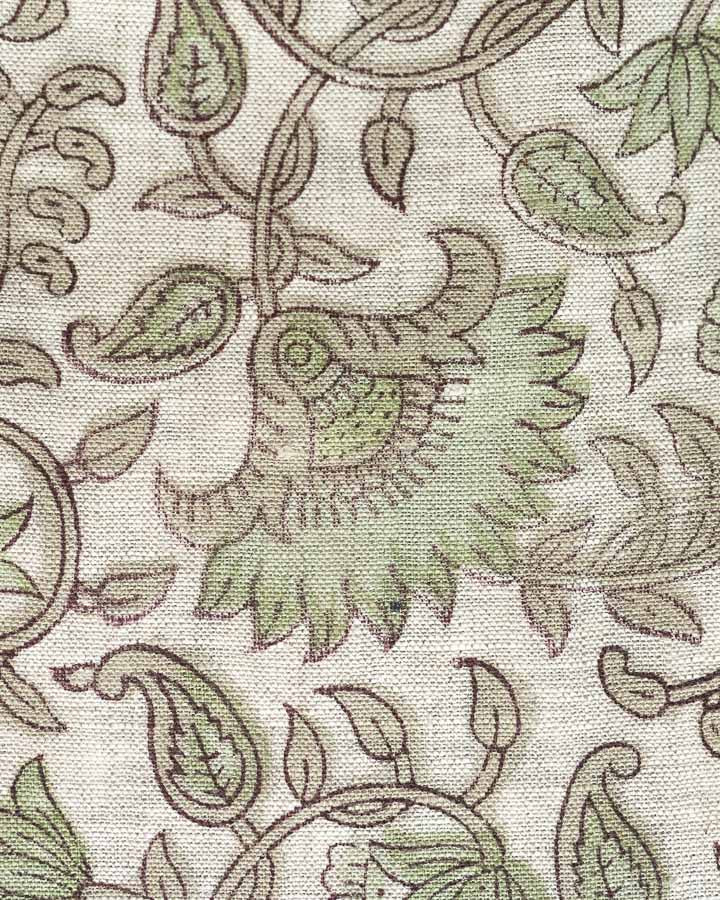 Chloe Hand Block Printed Linen Fabric