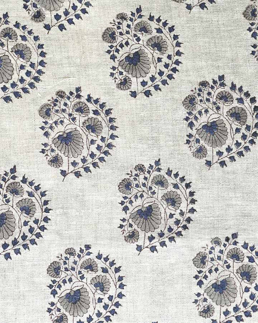 Audrey Hand Block Printed Linen Fabric