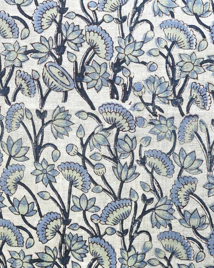 Morgan Hand Block Printed Linen Fabric