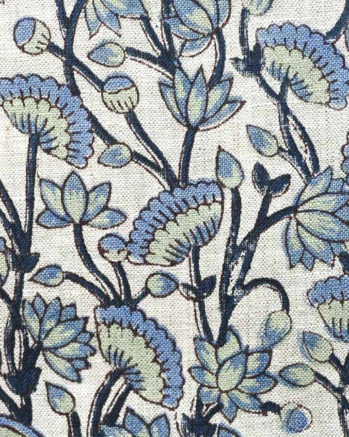 Morgan Hand Block Printed Linen Fabric